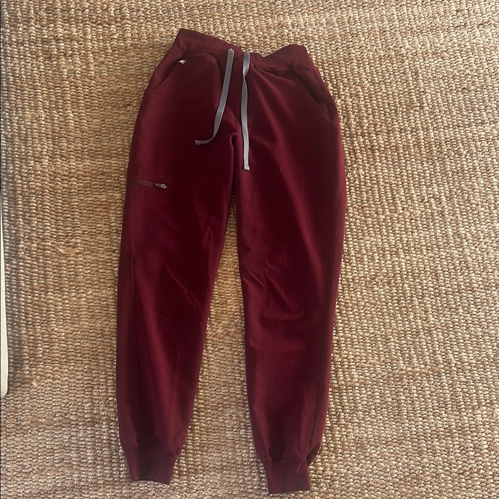 Figs Women's Burgundy Jogger Scrub Bottoms